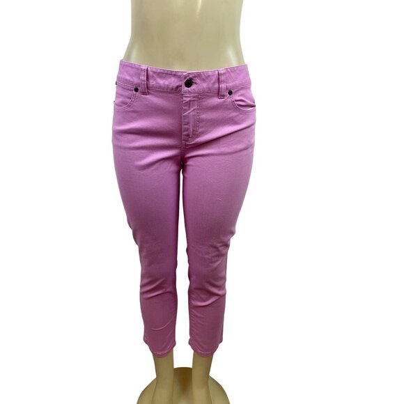 Talbots Signature Slim Crop Pants Womens Purple Stretch Sz 6/28 - New - Picture 1 of 7